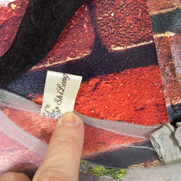 Large ShiLong Fashion Grey Floral Dress - Picture 3 of 6